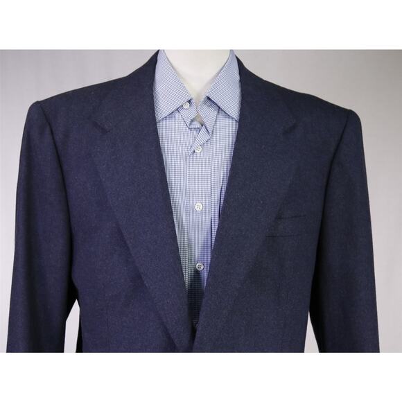 Johney Chang Custom Tailor Blazer Blue Fleece Wool 2-Btn Jacket Bespoke 46L - Picture 3 of 9